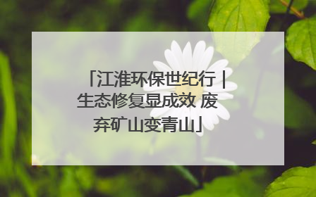 江淮环保世纪行｜生态修复显成效 废弃矿山变青山