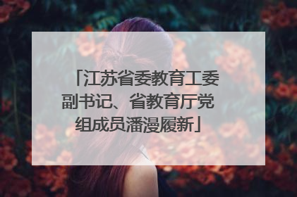 江苏省委教育工委副书记、省教育厅党组成员潘漫履新