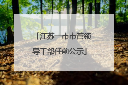 江苏一市市管领导干部任前公示