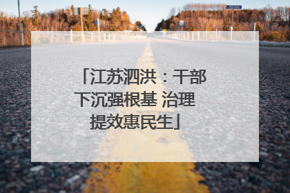 江苏泗洪：干部下沉强根基 治理提效惠民生