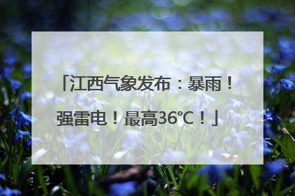 江西气象发布：暴雨！强雷电！最高36℃！
