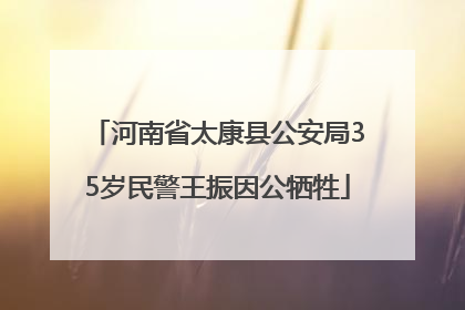 河南省太康县公安局35岁民警王振因公牺牲