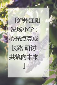泸州江阳况场小学：心光点亮成长路 研讨共筑向未来