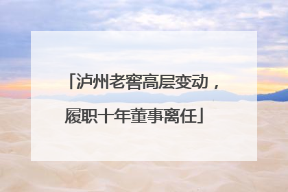 泸州老窖高层变动，履职十年董事离任