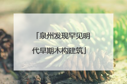 泉州发现罕见明代早期木构建筑