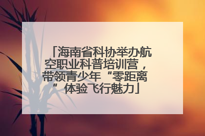 海南省科协举办航空职业科普培训营，带领青少年“零距离”体验飞行魅力