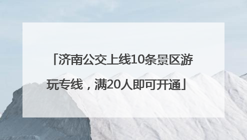 济南公交上线10条景区游玩专线，满20人即可开通