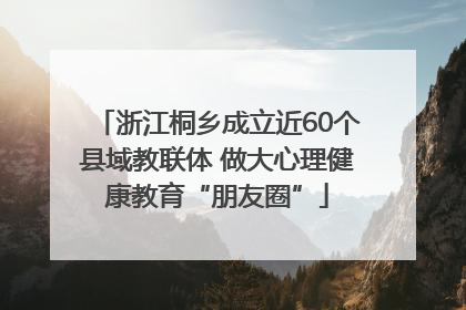 浙江桐乡成立近60个县域教联体 做大心理健康教育“朋友圈”