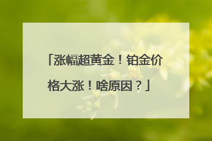 涨幅超黄金！铂金价格大涨！啥原因？
