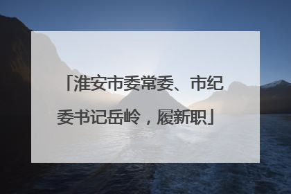淮安市委常委、市纪委书记岳岭，履新职