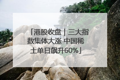 港股收盘｜三大指数集体大涨 中国稀土单日飙升60%
