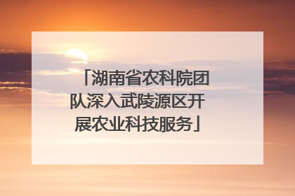 湖南省农科院团队深入武陵源区开展农业科技服务