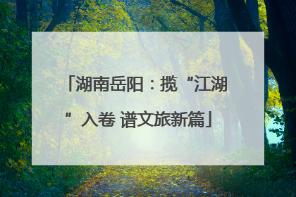 湖南岳阳：揽“江湖”入卷 谱文旅新篇