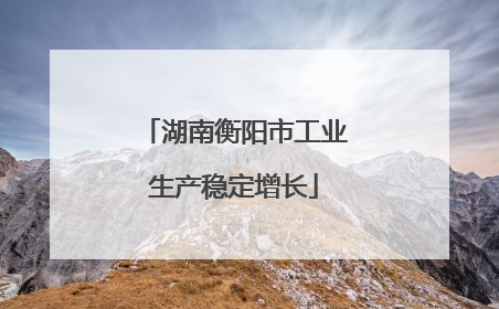 湖南衡阳市工业生产稳定增长