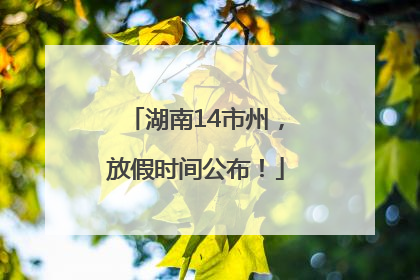湖南14市州，放假时间公布！