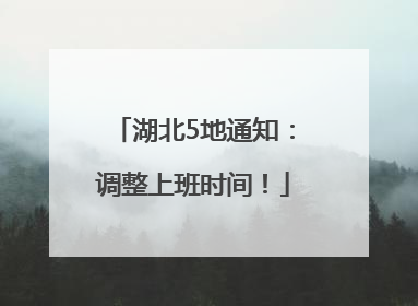 湖北5地通知：调整上班时间！