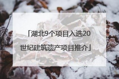 湖北9个项目入选20世纪建筑遗产项目推介