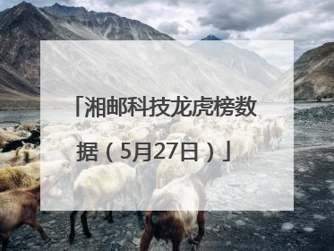 湘邮科技龙虎榜数据（5月27日）