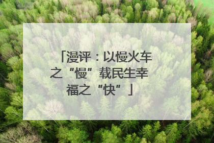 漫评：以慢火车之“慢”载民生幸福之“快”