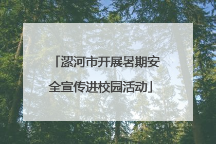 漯河市开展暑期安全宣传进校园活动