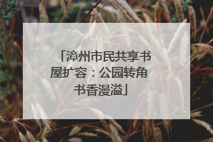 漳州市民共享书屋扩容：公园转角 书香漫溢