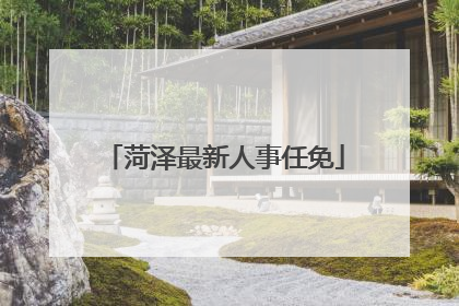 菏泽最新人事任免