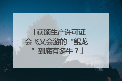 获颁生产许可证 会飞又会游的“鲲龙”到底有多牛？
