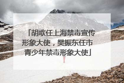 胡歌任上海禁毒宣传形象大使，樊振东任市青少年禁毒形象大使