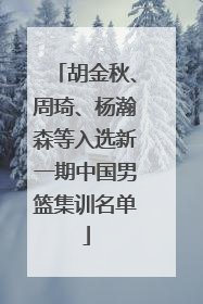 胡金秋、周琦、杨瀚森等入选新一期中国男篮集训名单