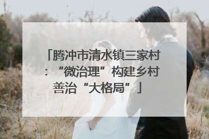 腾冲市清水镇三家村：“微治理”构建乡村善治“大格局”