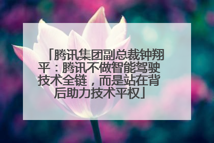 腾讯集团副总裁钟翔平：腾讯不做智能驾驶技术全链，而是站在背后助力技术平权