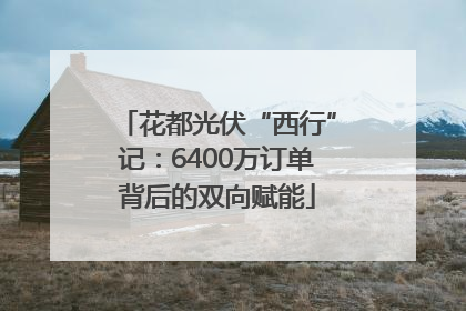 花都光伏“西行”记：6400万订单背后的双向赋能