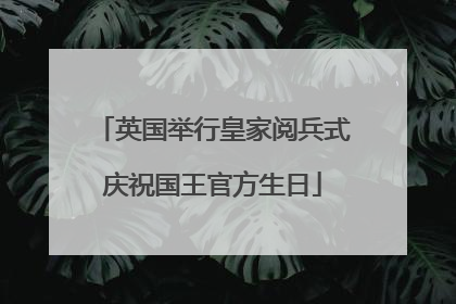 英国举行皇家阅兵式庆祝国王官方生日