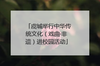 虞城举行中华传统文化（戏曲·非遗）进校园活动