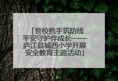 警校携手筑防线 平安守护伴成长——庐江县城西小学开展安全教育主题活动