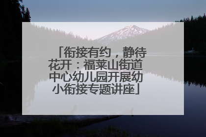 衔接有约，静待花开：福莱山街道中心幼儿园开展幼小衔接专题讲座