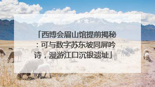 西博会眉山馆提前揭秘：可与数字苏东坡同屏吟诗，漫游江口沉银遗址