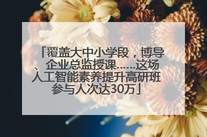 覆盖大中小学段，博导、企业总监授课……这场人工智能素养提升高研班参与人次达30万