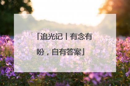 追光记丨有念有盼，自有答案