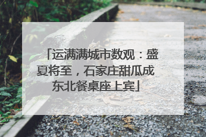 运满满城市数观：盛夏将至，石家庄甜瓜成东北餐桌座上宾