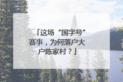这场“国字号”赛事，为何落户大户陈家村？