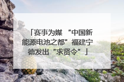 赛事为媒 “中国新能源电池之都”福建宁德发出“求贤令”