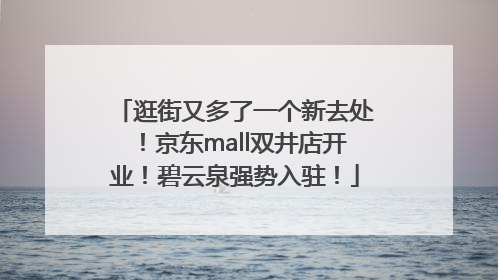 逛街又多了一个新去处！京东mall双井店开业！碧云泉强势入驻！