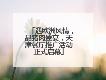 遇欧洲风情，品猪肉盛宴，天津餐厅推广活动正式启幕