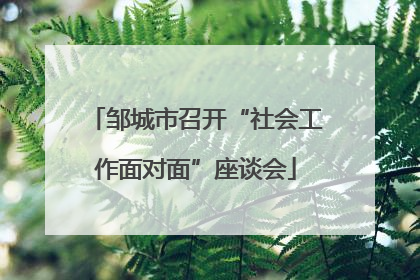 邹城市召开“社会工作面对面”座谈会