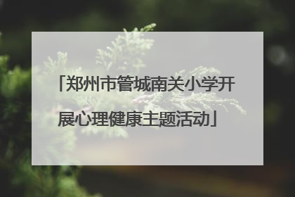 郑州市管城南关小学开展心理健康主题活动