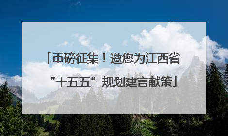 重磅征集！邀您为江西省“十五五”规划建言献策