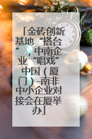 金砖创新基地“搭台”，中南企业“唱戏” 中国（厦门）-南非中小企业对接会在厦举办