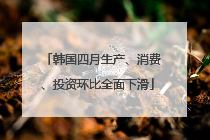 韩国四月生产、消费、投资环比全面下滑