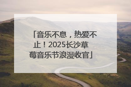 音乐不息，热爱不止！2025长沙草莓音乐节浪漫收官